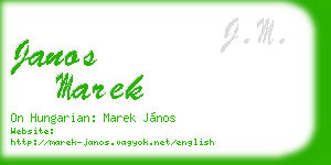 janos marek business card
