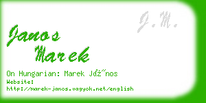 janos marek business card